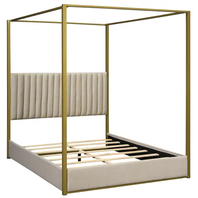 Luxury Queen Velvet Bed Frame – Upholstered Platform Bed – Brand in Beds & Mattresses in Oakville / Halton Region - Image 4