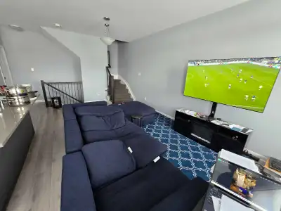 A furnished room with a separate bathroom and TV in a two-bedroom house. Shared kitchen and a free p...