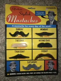 Vintage 1999 Self Adhesive 7 Mustaches Halloween/firm price 