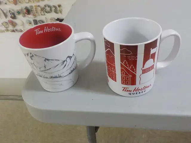 Two Tim Horton Coffee Mugs in Arts & Collectibles in Fredericton - Image 2