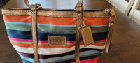 Coach purse multi colour satin stripe Legacy