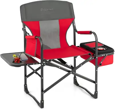 Folding Camping Chair, Heavy-Duty Director Chair, Red, View more