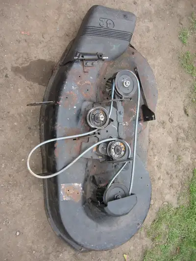 Craftsman 42" deck off the older machine cable engagement new blades,spindle,and pulley and new driv...