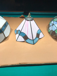 Stained Glass Light Shade, Tiffany Style. 13"x11"x8"H