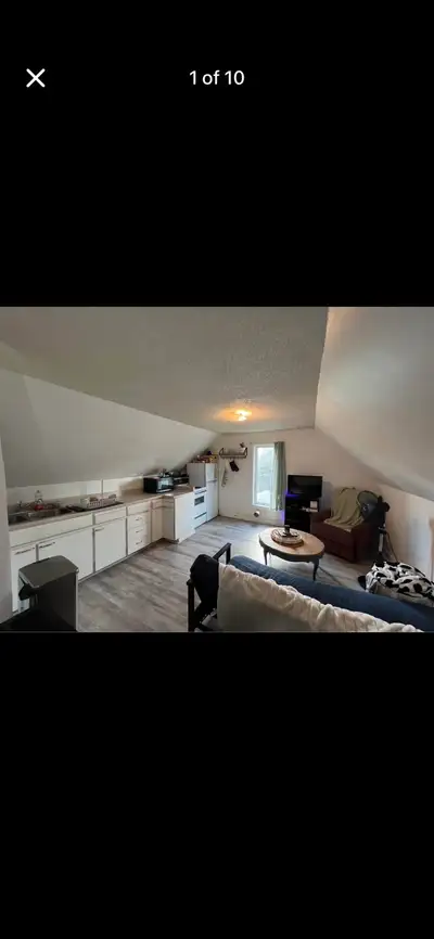 Fully furnished cute upper suite available for rent in Yorkton Sk. This neat little suite is on the...