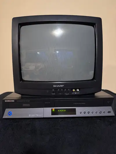 13” Sharp CRT TV with Samsung VCR/DVD player, View more