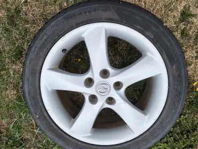 4 mazda 6 17 inch rims and tires size are 215/50zr17 bolt pattern is 5x114 .3 Tires are cracked from...
