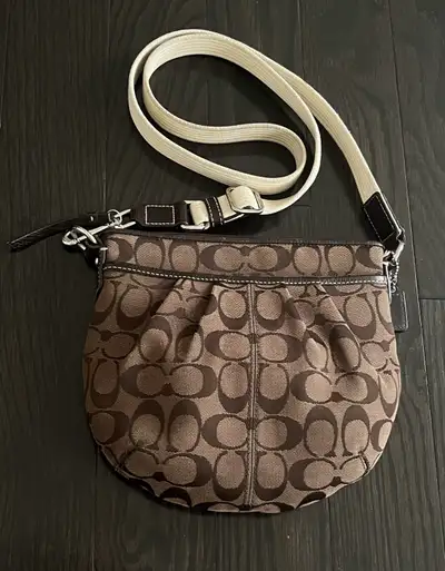Coach vintage signature monogram crossbody bag, brown, View more