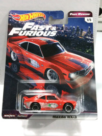 HOT WHEELS MAZDA RX-3 FAST AND FURIOUS REAL RIDERS DIECAST MINT 
