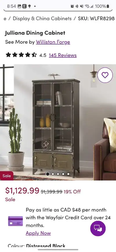 Julliana Dining Cabinet/ Buffet metallique by Williston Forge, View more