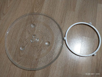 Microwave Glass Turntable Plate + Roller Wheel
