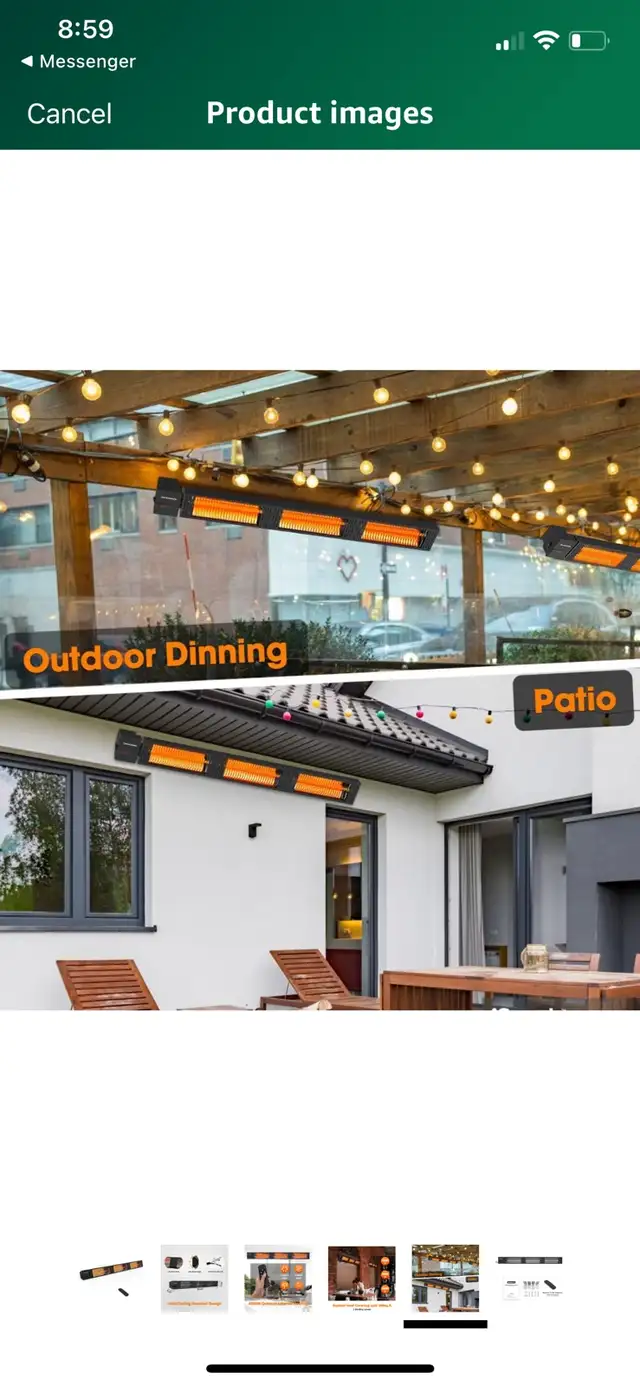 Infrared Outdoor Patio Heater, 4500W in Patio & Garden Furniture in Cambridge - Image 6