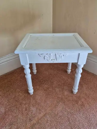 Vintage White Side Table, View more