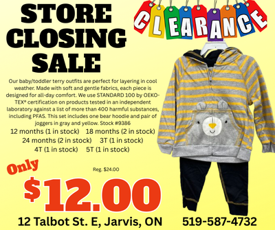 STORE CLOSING SALE!! 2-Piece Baby/Toddler Bear Hoodie & Joggers, View more