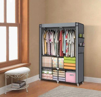 New Portable Wardrobe Closet with hanging rod and storage