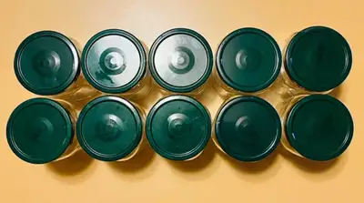 Clear Jars with green lids , View more