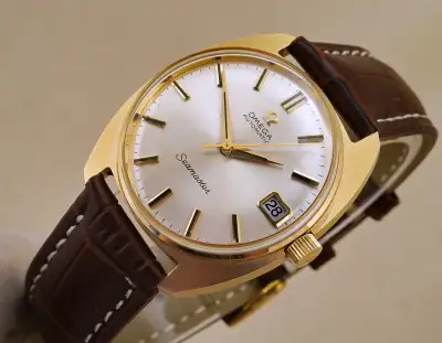 VINTAGE OMEGA SEAMASTER 14K GOLD AUTOMATIC QUICK-SET DATE 1968, View more