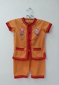 Child's vintage Chinese embroidered pyjamas set - size 4
