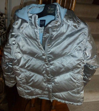 Girls Silver Down Winter Coat from The GAP