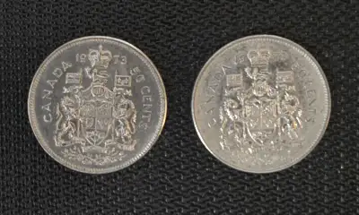 1973 and 1978 Canadian Fifty Cent Coins, Queen Elizabeth the Sec, View more
