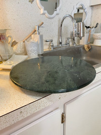 Green marble lazy Susan 