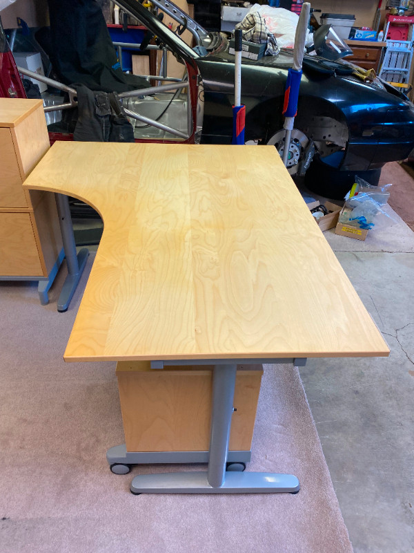 IKEA Galant Home Office Lshaped Corner Desk Set (Beech finish) Desks