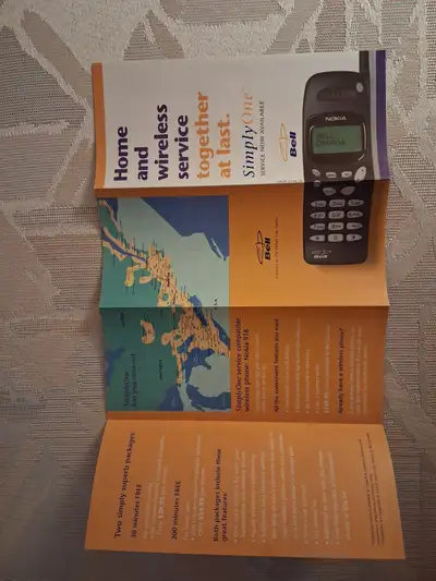 Vintage 1998 Bell Canada SimplyOne Nokia 918 Brochure, View more