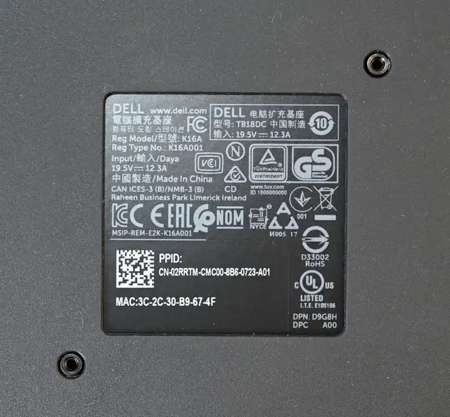 Dell K16A001 TB18DC HDMI USB-C Laptop Docking Station Dock Only in Laptop Accessories in City of Toronto - Image 8