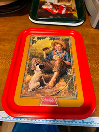Coca-Cola Norman Rockwell Barefoot Boy Metal Tray issued in 1991