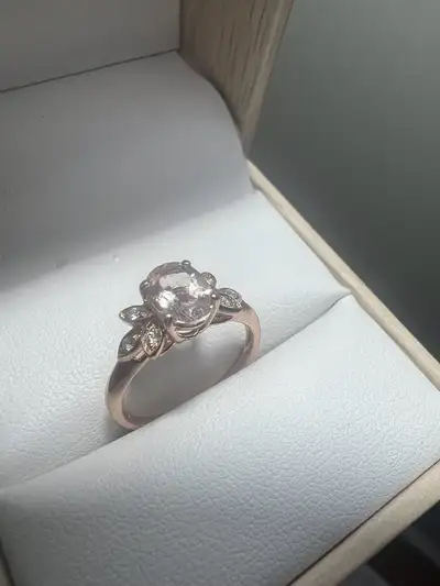 10 k morganite and diamonds ring , View more