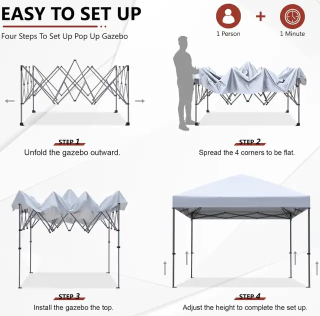 ABCCANOPY Commercial-grade Pop up Canopy, 12X12, White - NEW in BBQs & Outdoor Cooking in Ottawa - Image 7