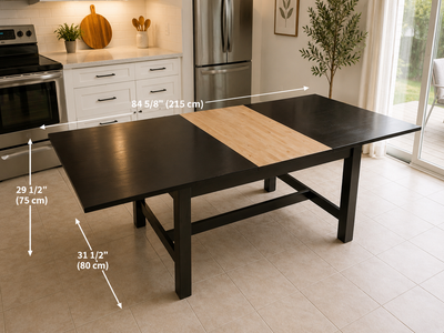 Solid Wood Extendable Dining Table – Dark Brown – Seats 6–8, View more