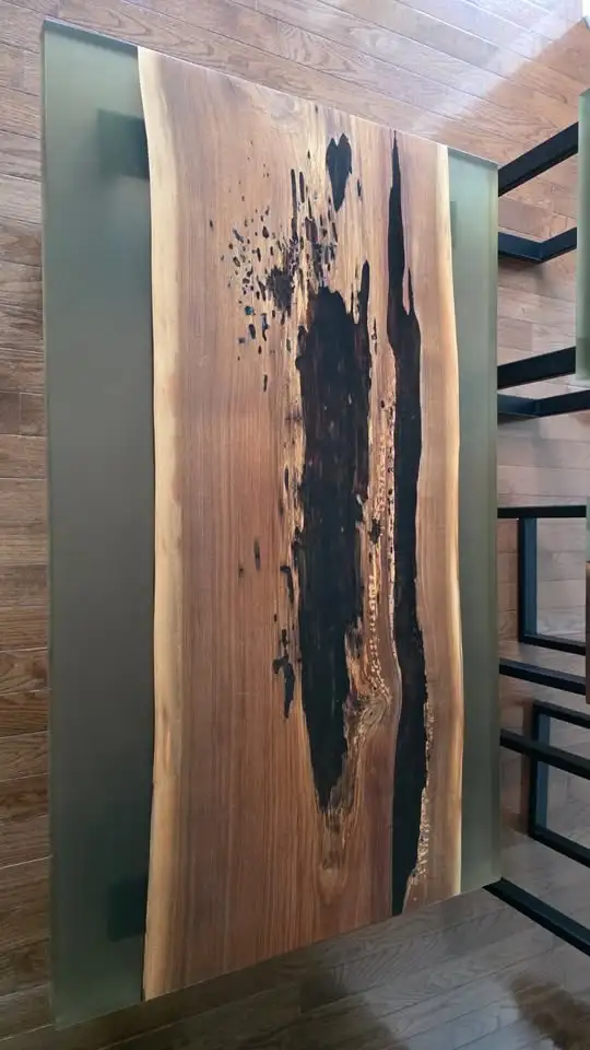 Stunning Live Edge & Smoky Resin Table Set – Premium Metal Legs in Coffee Tables in Ottawa - Image 5