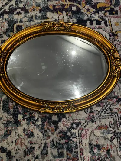 Vintage Ornate Oval Wall Mirror - Gold Frame - $50, View more