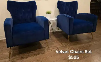 Blue Velvet Accent Chairs , View more