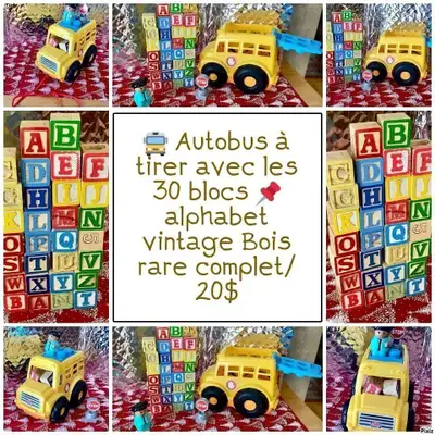 Bébé aimera comme cadeau Il range ses blocs en bois dans l'autobus Tire la corde et pratique la marc...