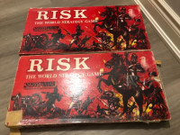 Vintage Risk Board Game from 1960s - wooden pieces