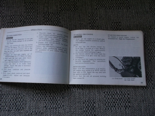 RARE Book---1982 Honda Motorcycle Owners Manual CB650 in Motorcycle Parts & Accessories in City of Halifax - Image 4