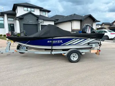 2017 SmokerCraft 172 Pro Mag. 115 Mercury 4 stoke engine, 24 volt Minn Kota trolling motor with IPIL...