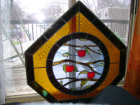 41" x 40" custom made leaded stained glass panel.
