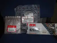 brand new chain and sprockets for Honda XL/XR 100-185, unopened.
