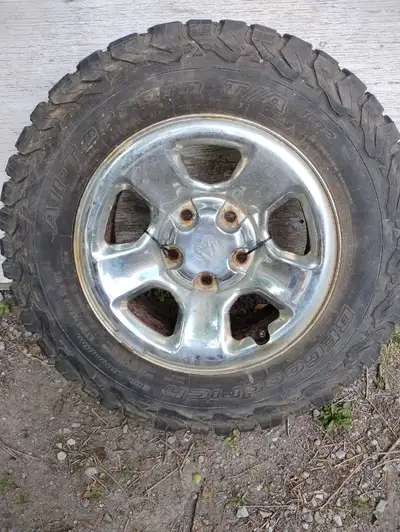 Dodge truck rims and tires, all seasons LT265/65R17 120/117S BF Goodrich Baja champion All terrain T...