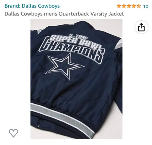 Dallas Cowboys varsity football jacket - size XL in Football in St. Catharines - Image 4