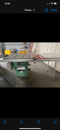 Table saw with extended fence