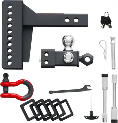 TYT Adjustable Tri-Ball Trailer Hitch for 2 inch Receiver, 4.5", View more