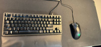 Razer keyboard, mouse, palm rest and mousepad