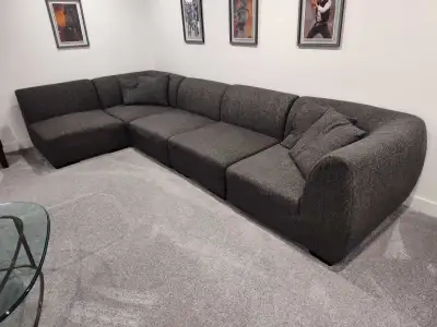 sectional couch (grey), View more