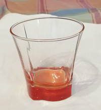 ORANGE BOTTOM MARTINI CRYSTAL GLASS