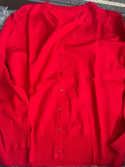 red cardigan Large, View more