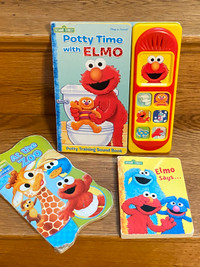 3 Elmo Sesame Street baby board books (1 with sound too!)